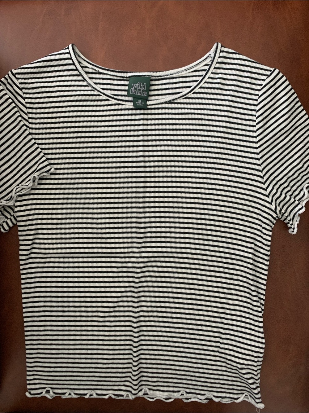 Wild fable Black and White Striped Short Sleeve Tee